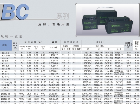 鉛酸蓄電池BC系列說(shuō)明書